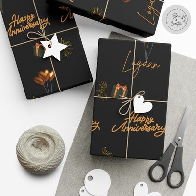 Custom Happy Anniversary Gift Wrap Paper