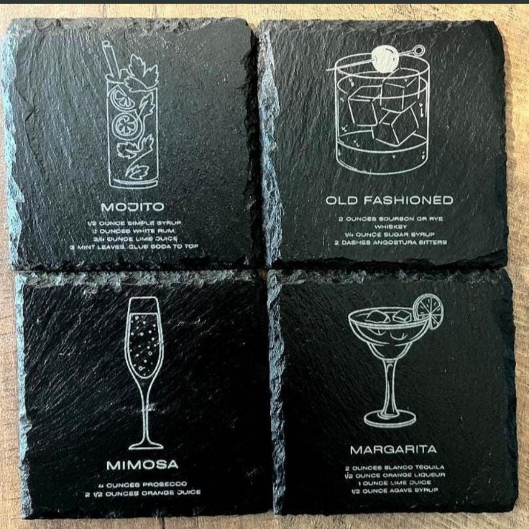 Custom Engravable Slate Coaster - Custom Name Coaster