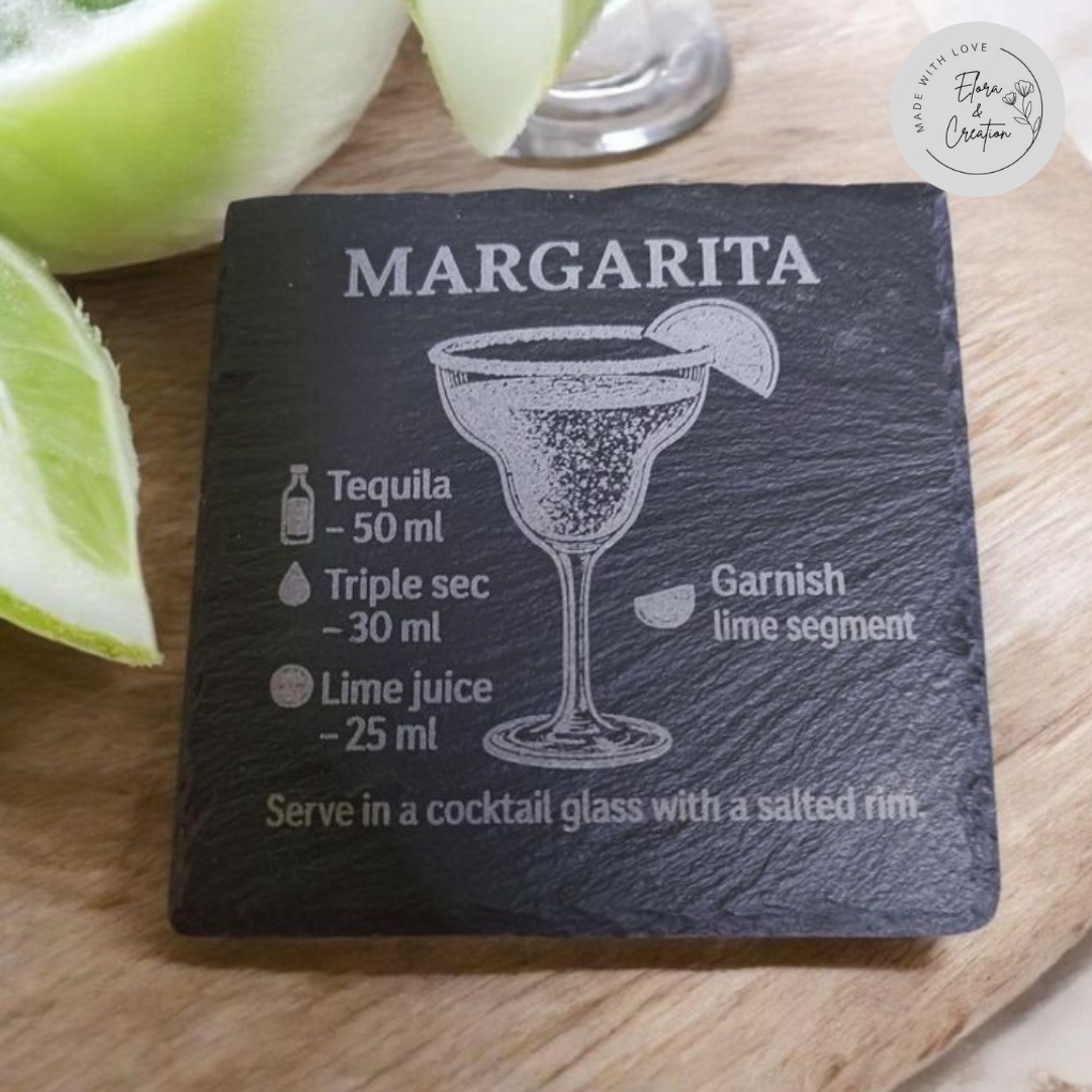 Custom Engravable Slate Coaster - Custom Name Coaster