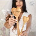 Personalize Engravable Heart Shape Wooden Spoon