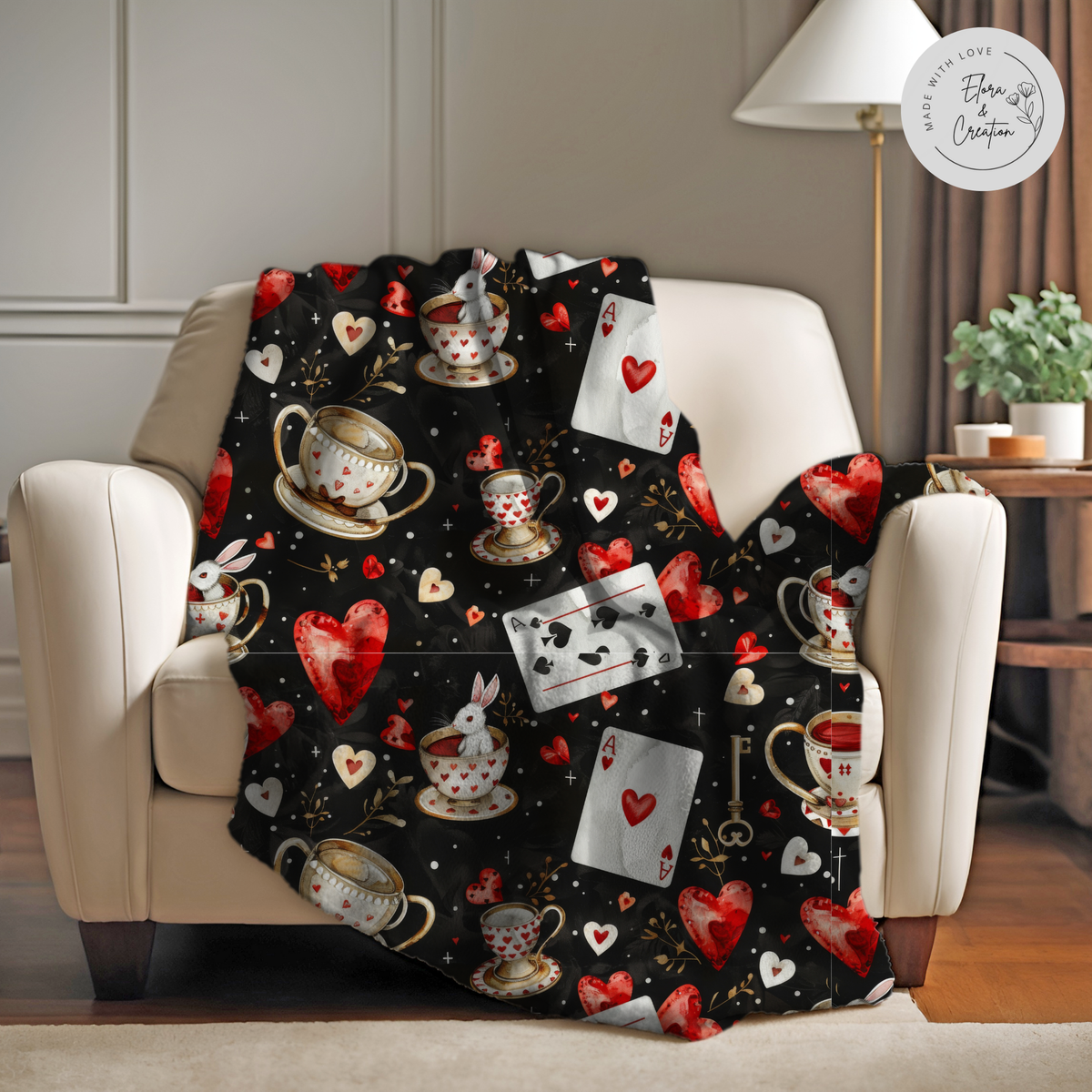 Poker Theme Blanket - Spade Club Cards King Queen Cup Dice