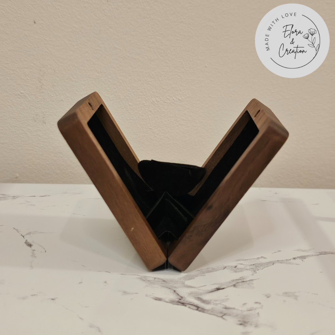 Personalized Wooden Ring Box – Custom Laser Engraved Initials, Names or Message | Proposal, Anniversary & Valentine’s Gift