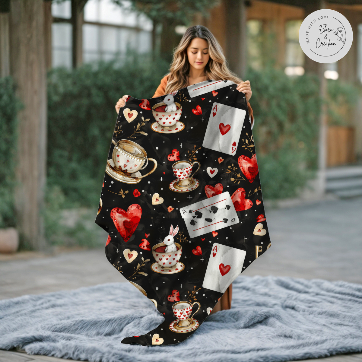 Poker Theme Blanket - Spade Club Cards King Queen Cup Dice