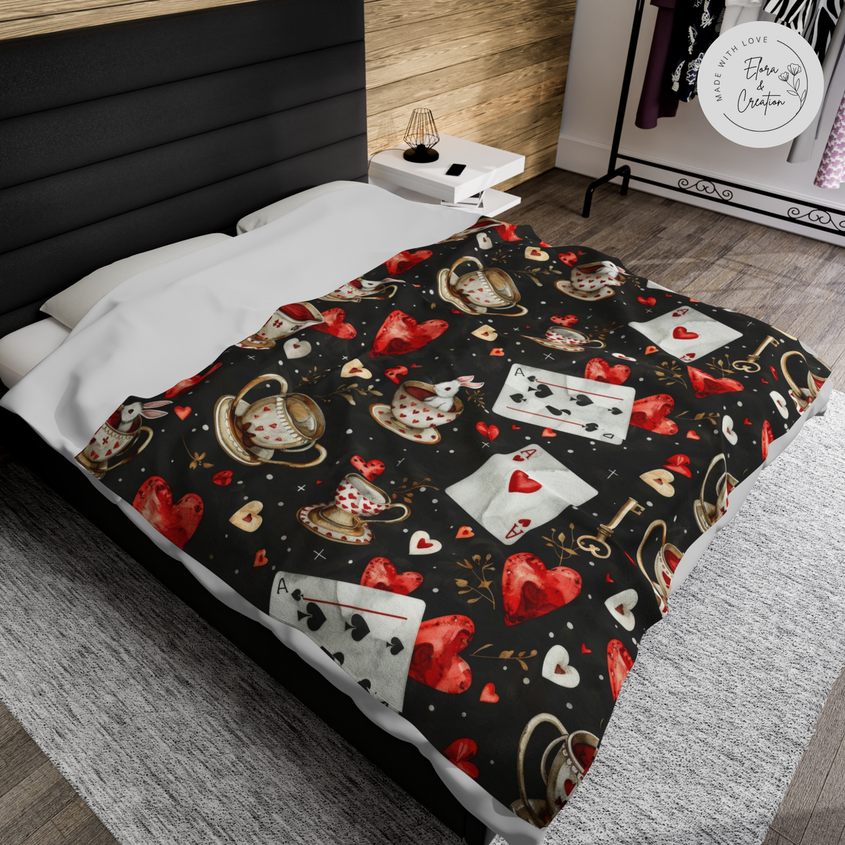 Poker Theme Blanket - Spade Club Cards King Queen Cup Dice