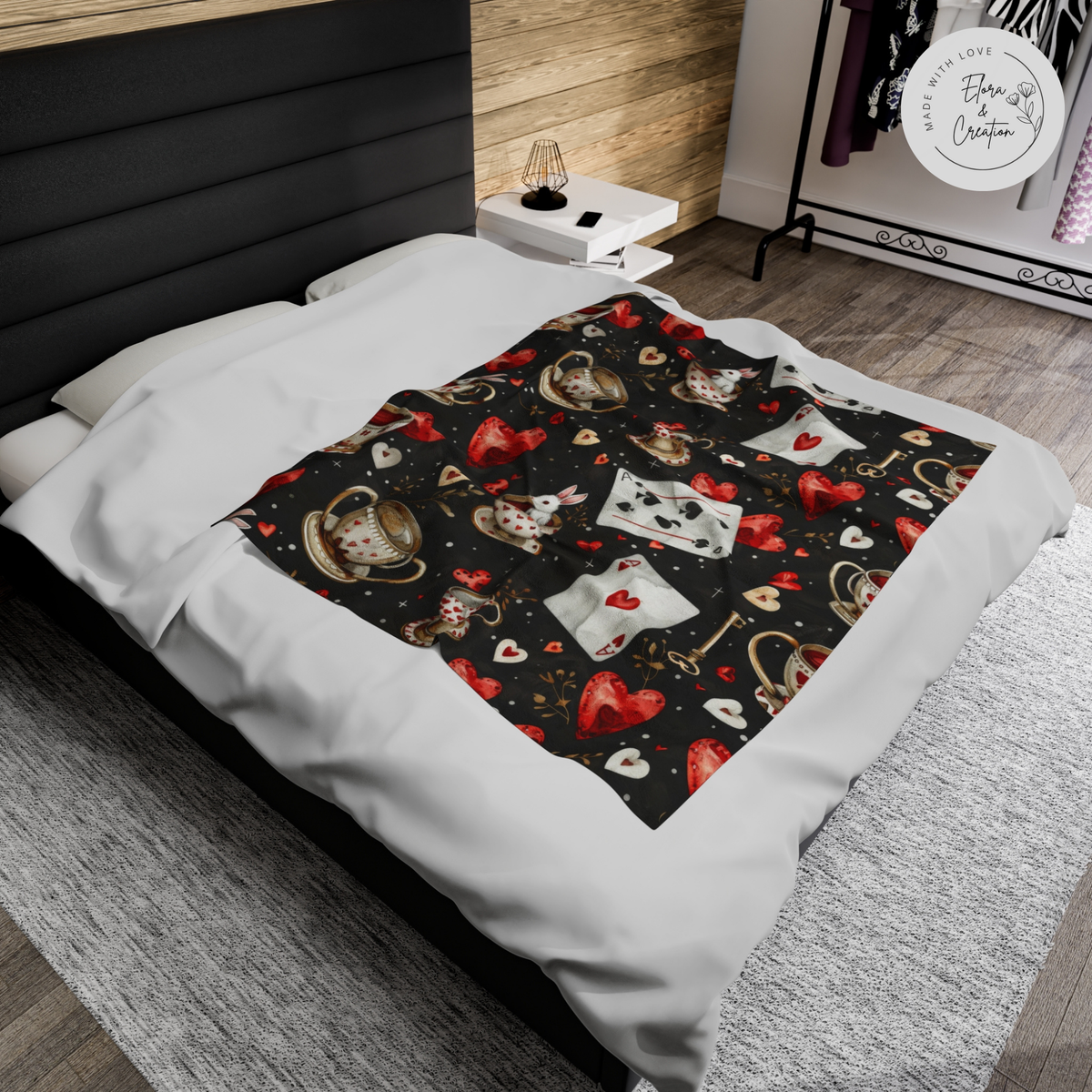 Poker Theme Blanket - Spade Club Cards King Queen Cup Dice