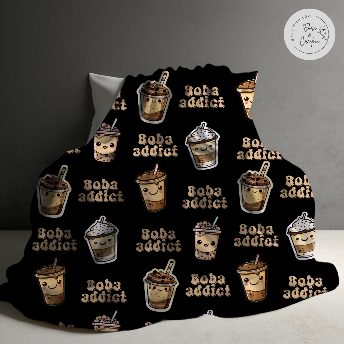 Boba Tea Lover Prints Blanket for Boba Addicts
