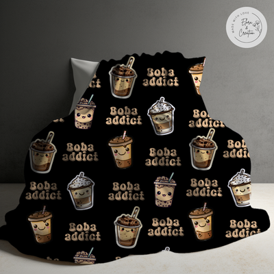 Boba Tea Lover Prints Blanket for Boba Addicts