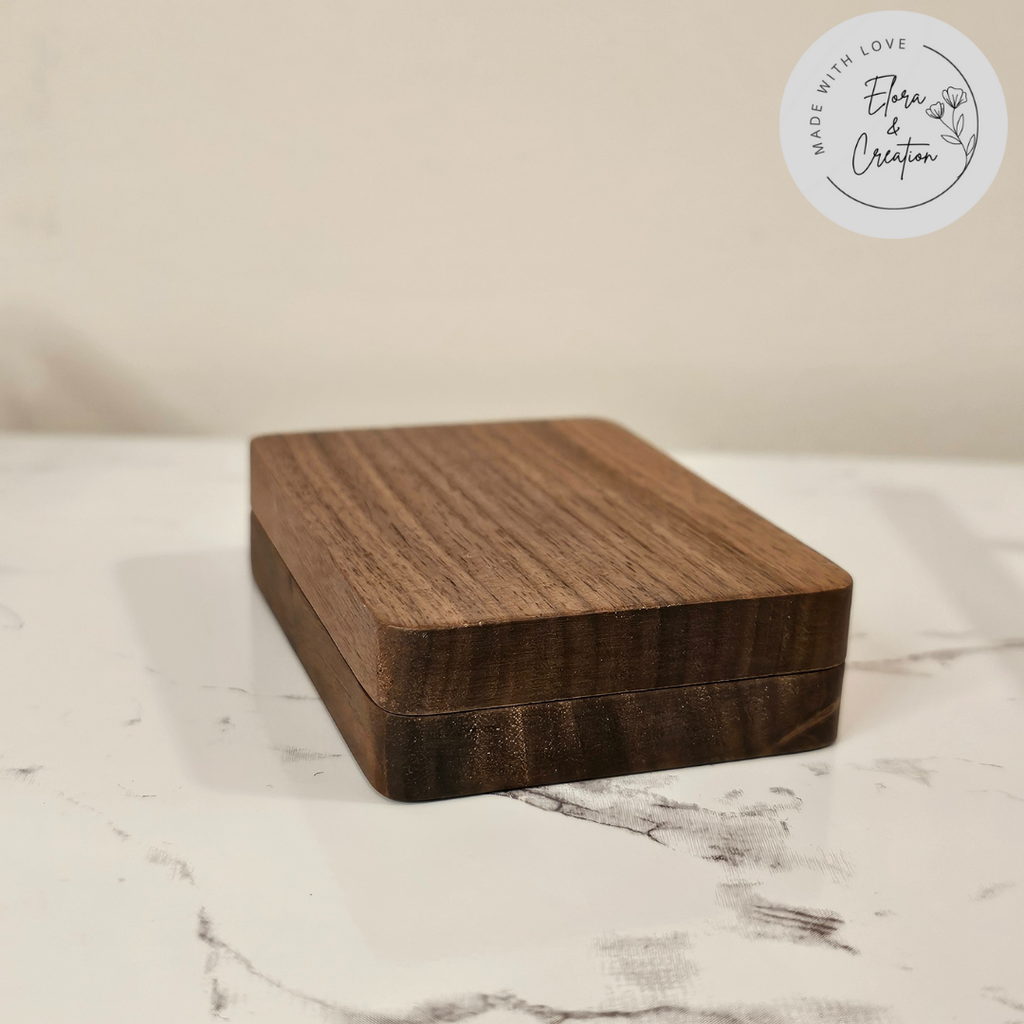 Personalized Wooden Ring Box – Custom Laser Engraved Initials, Names or Message | Proposal, Anniversary & Valentine’s Gift