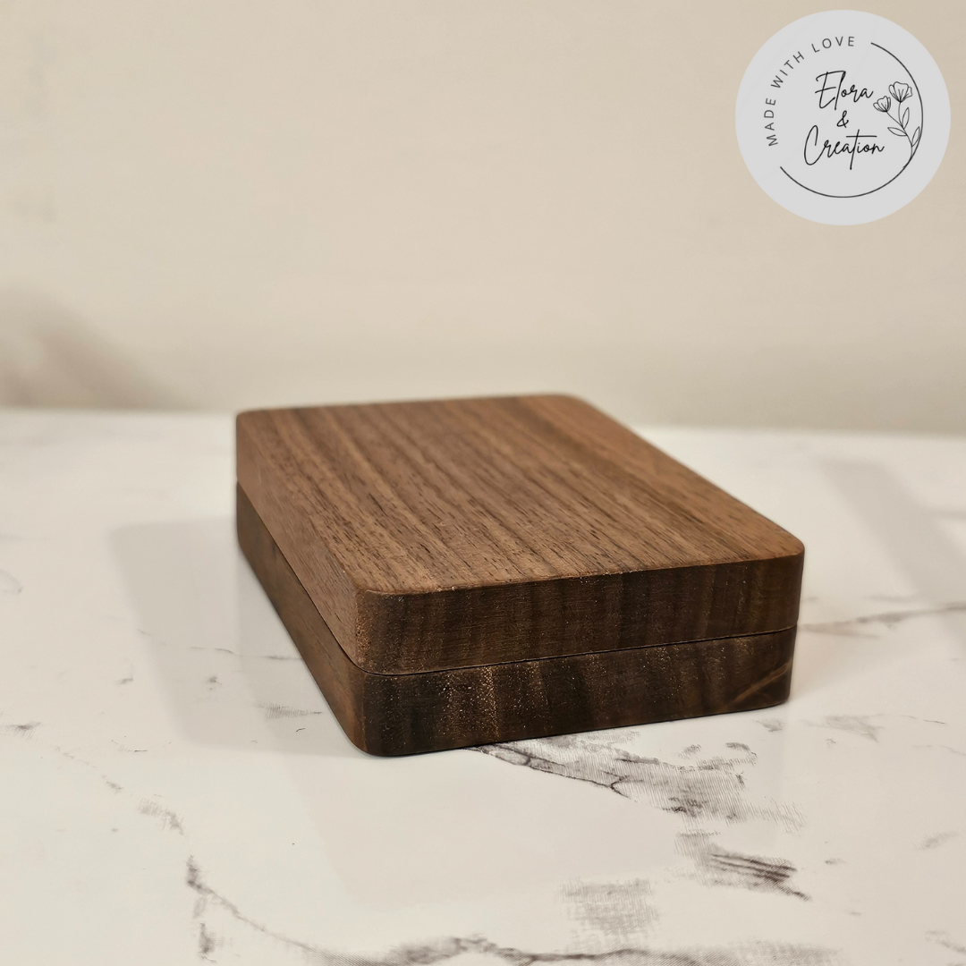 Personalized Wooden Ring Box – Custom Laser Engraved Initials, Names or Message | Proposal, Anniversary & Valentine’s Gift