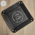Customizable Leather Tray | 9" Square Catchall for Wallet, Phone, Jewellery & Keys