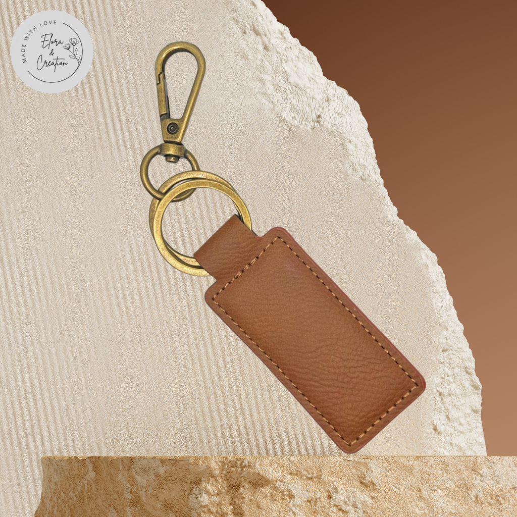 Custom Engravable Leather Keychain | Personalized Key Holder Gift