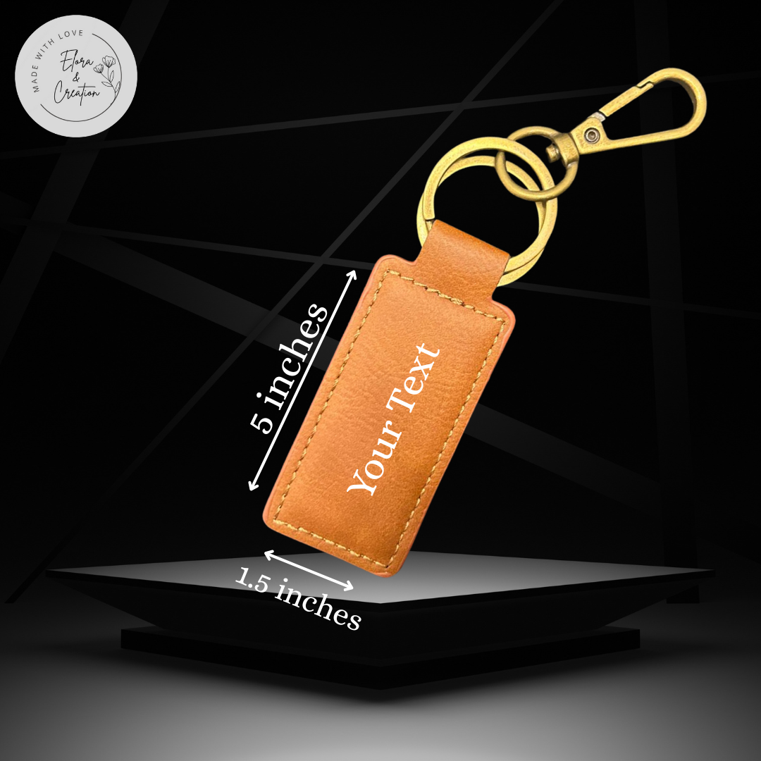 Custom Engravable Leather Keychain | Personalized Key Holder Gift