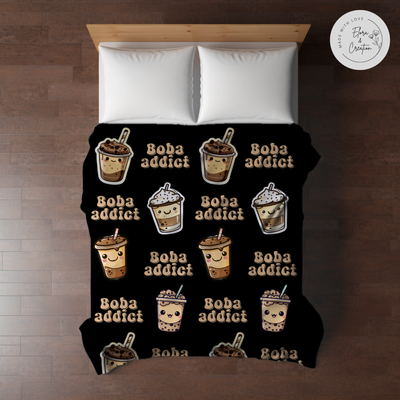 Boba Tea Lover Prints Blanket for Boba Addicts