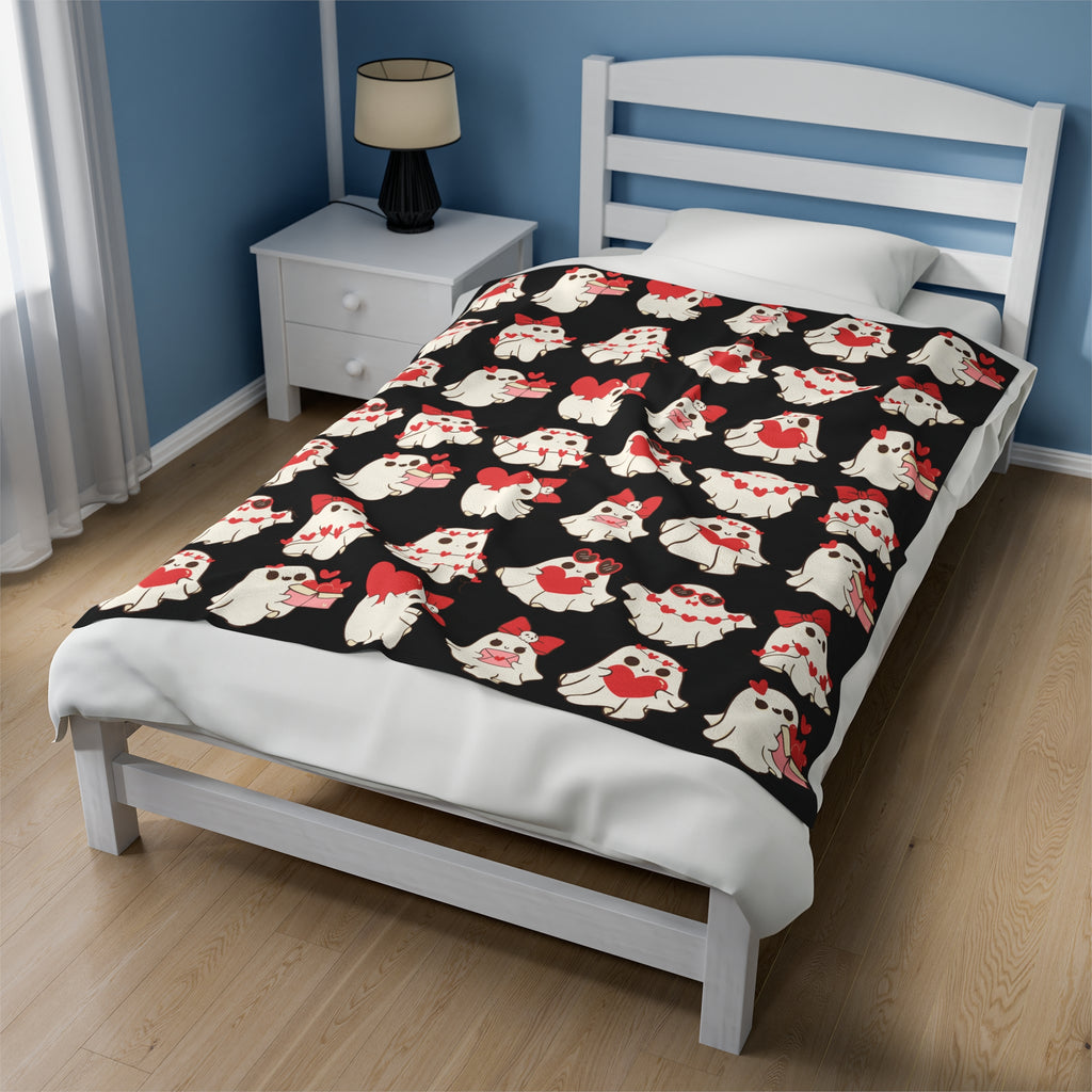 Ghost Love Valentines Blanket