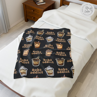Boba Tea Lover Prints Blanket for Boba Addicts