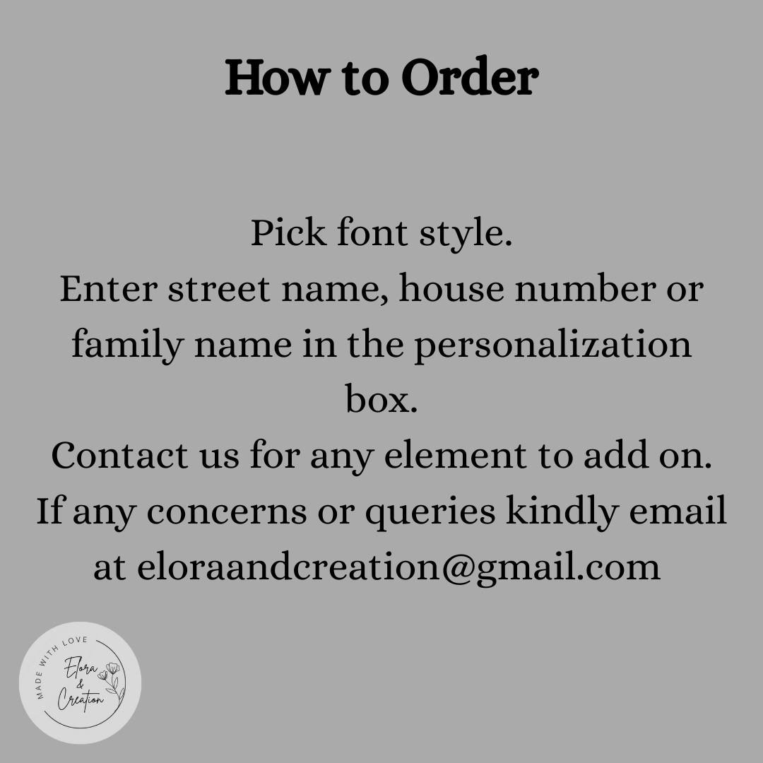 Custom Round Wooden House Name & Number Sign - Family Name Sign