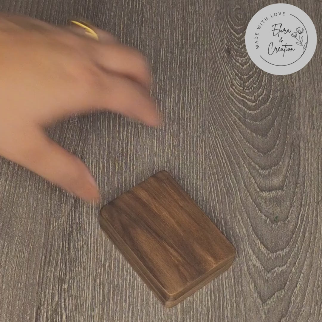 Personalized Wooden Ring Box – Custom Laser Engraved Initials, Names or Message | Proposal, Anniversary & Valentine’s Gift