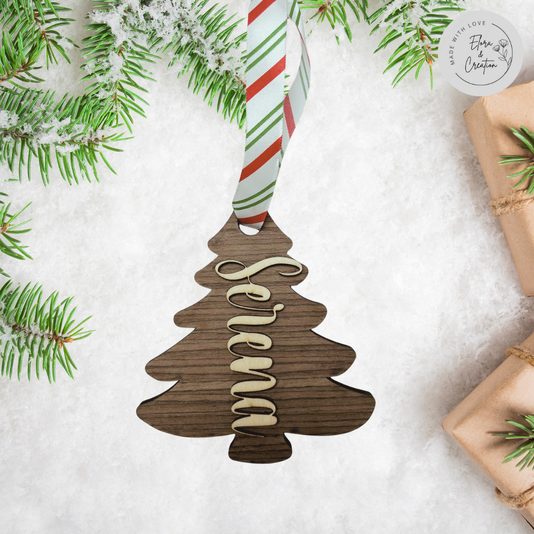 Custom Wooden Tree Ornament - Wooden Name Tags - Wooden Stockings Tags